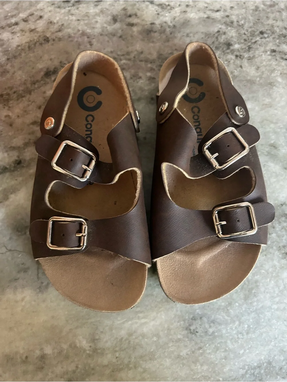 Conguitos Child Brown Double-Buckle Sandals size 29